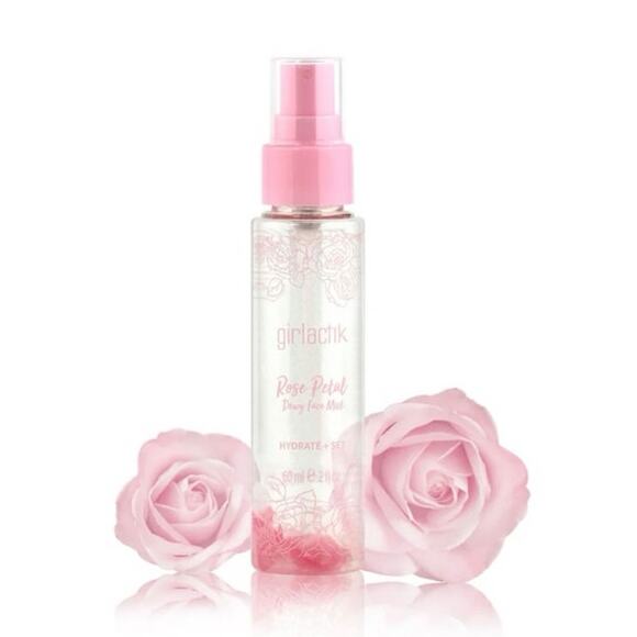 Girlactik Rose Petal Pink Pearl Extract Hydrating Dewy Face Mist 3.3 oz - Picture 2 of 7